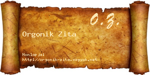 Orgonik Zita névjegykártya